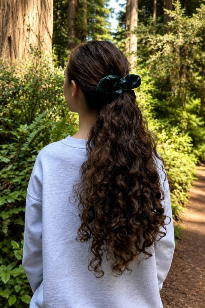 Low Loose Ponytail With a Scrunchie