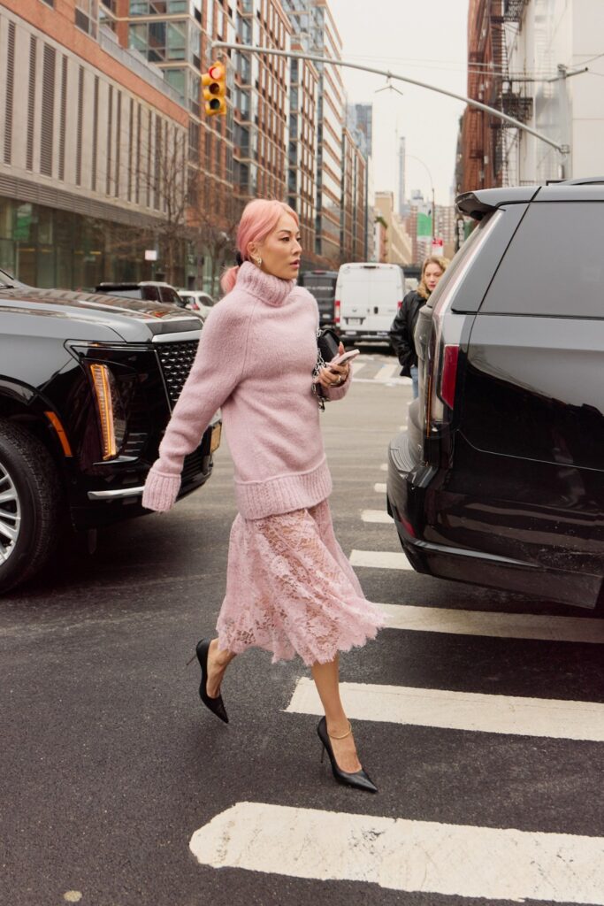 Monochrome pale pink outfit