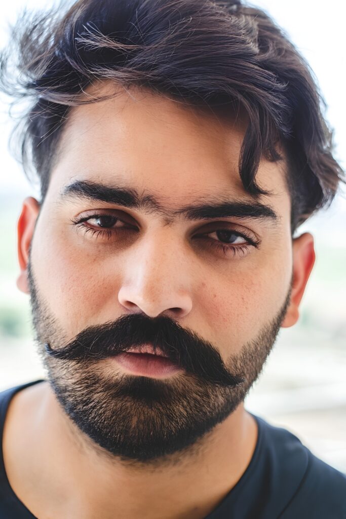 Moustache-led facial hair
