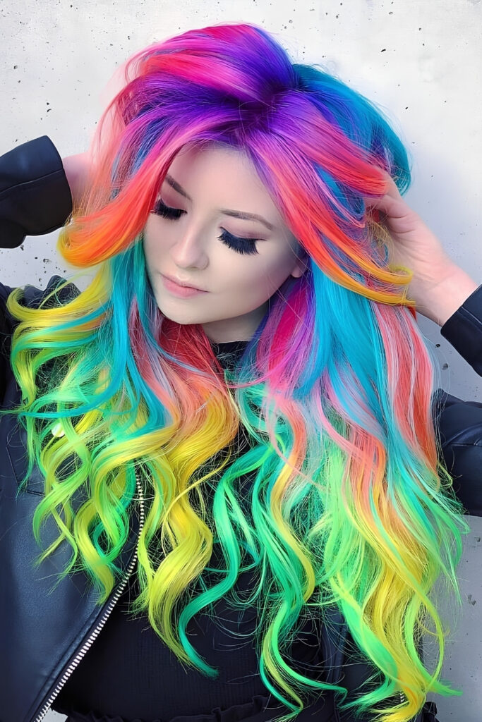 Hair in one bold colour
