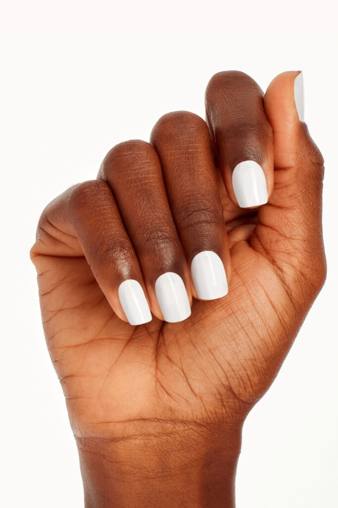 Solid stark white nails