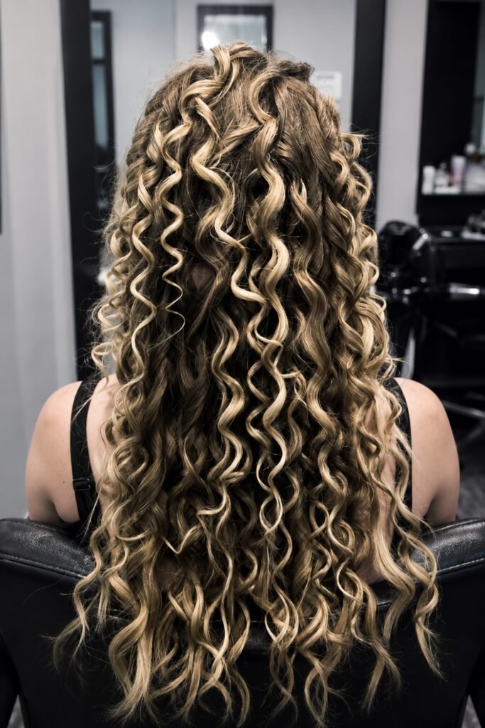 Spiral Perm on Long Hair