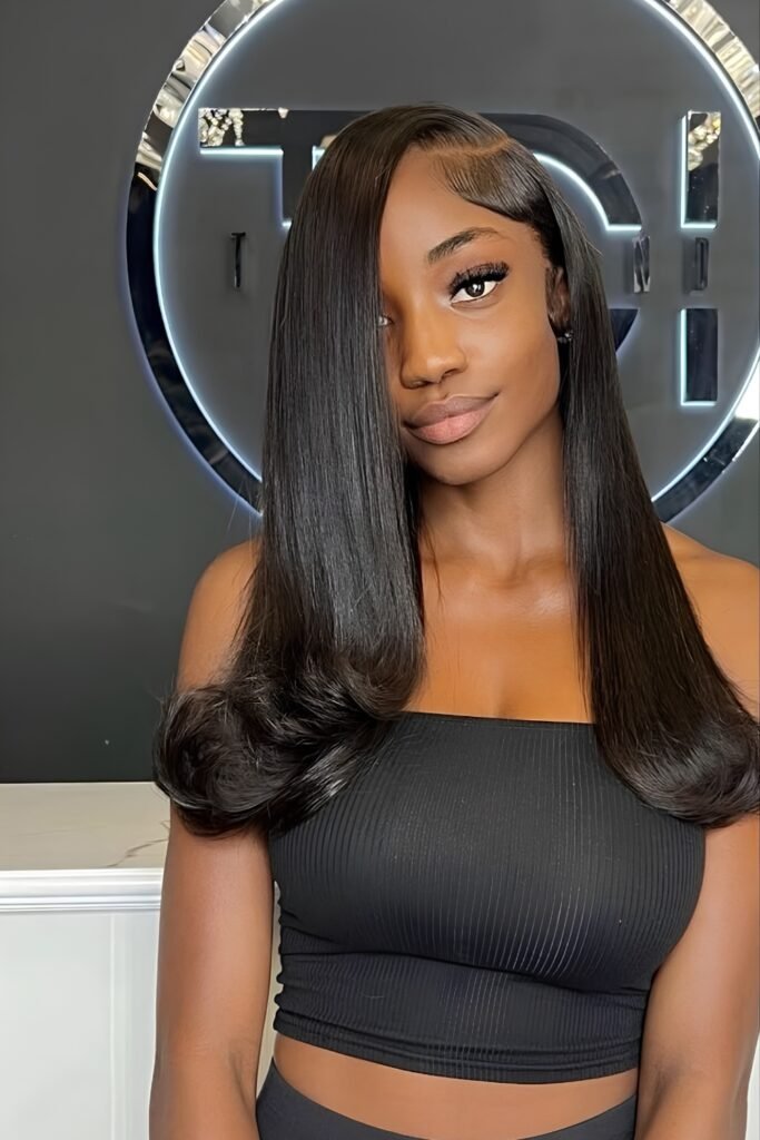 Straightened Sleek Wolf Cut