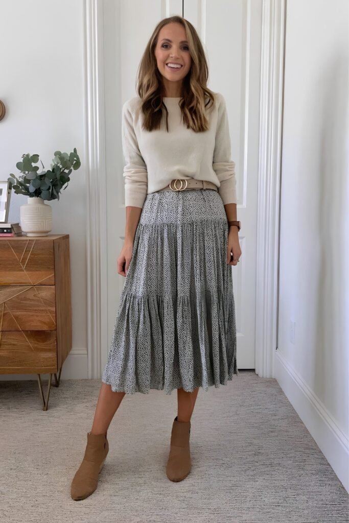 Sweater Over a Midi Dress