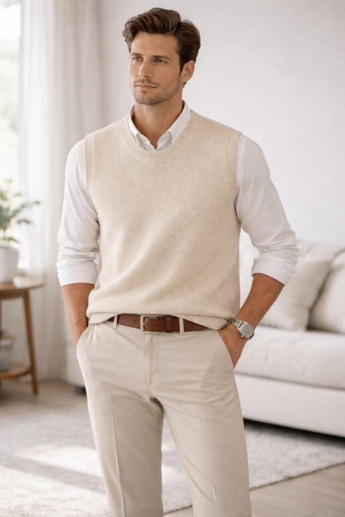 Sweater Vest and Shirt