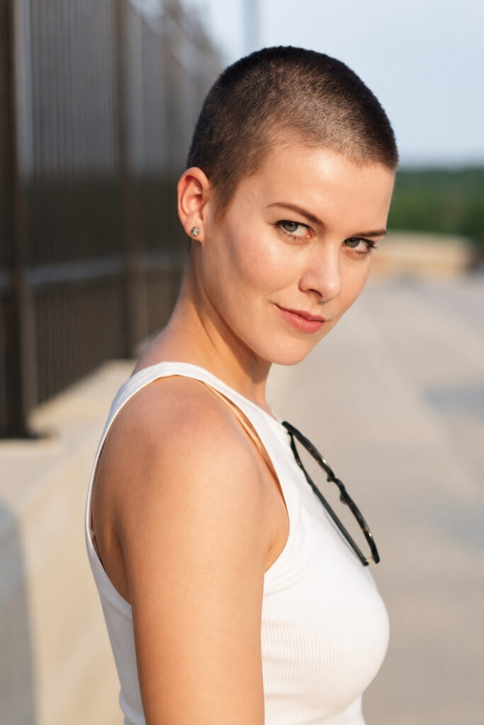 Buzz cut on a woman