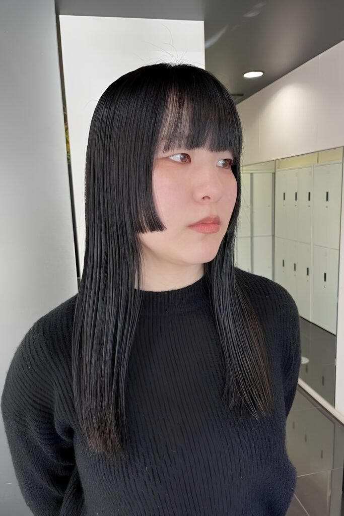 Wolf Cut With Blunt Bangs