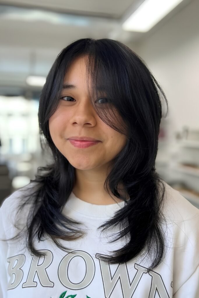 Wolf Cut With Curtain Bangs