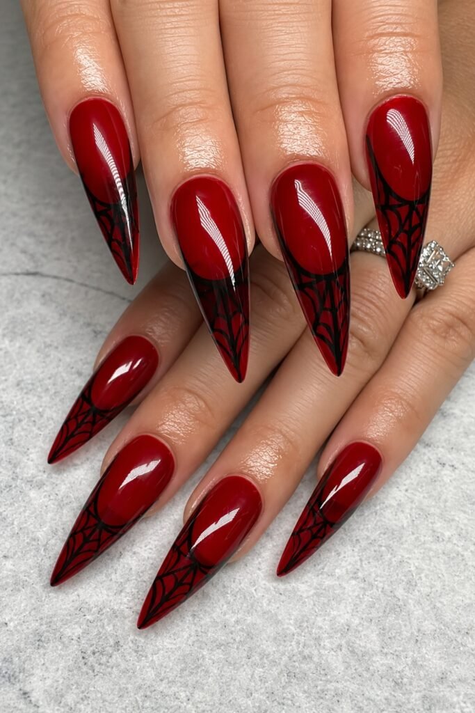Blood Red With Black Webs