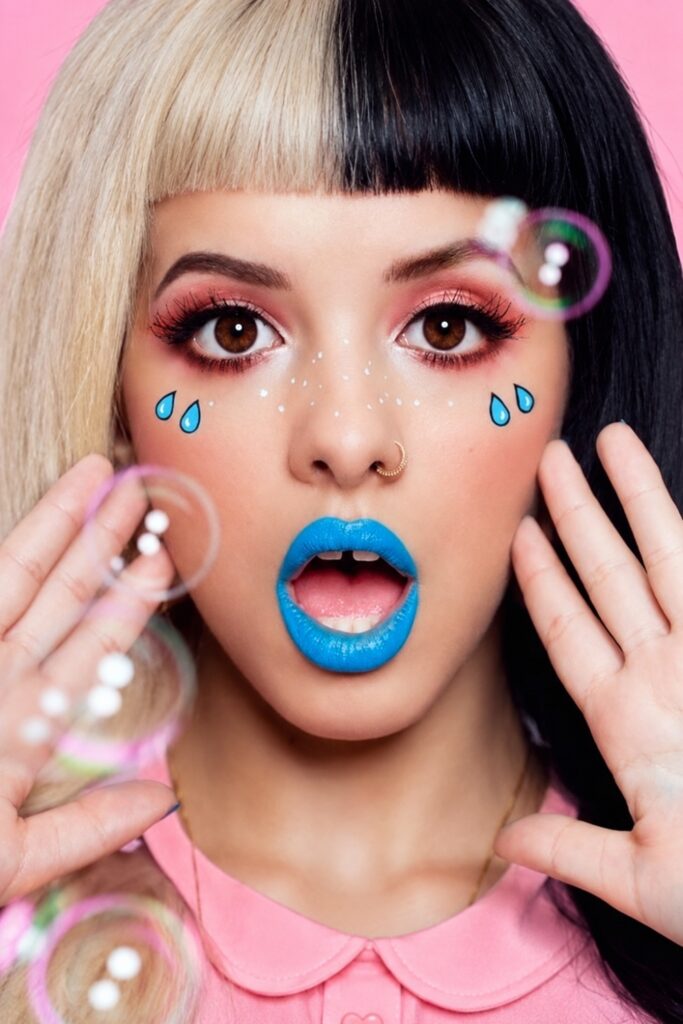 Bold blue lipstick