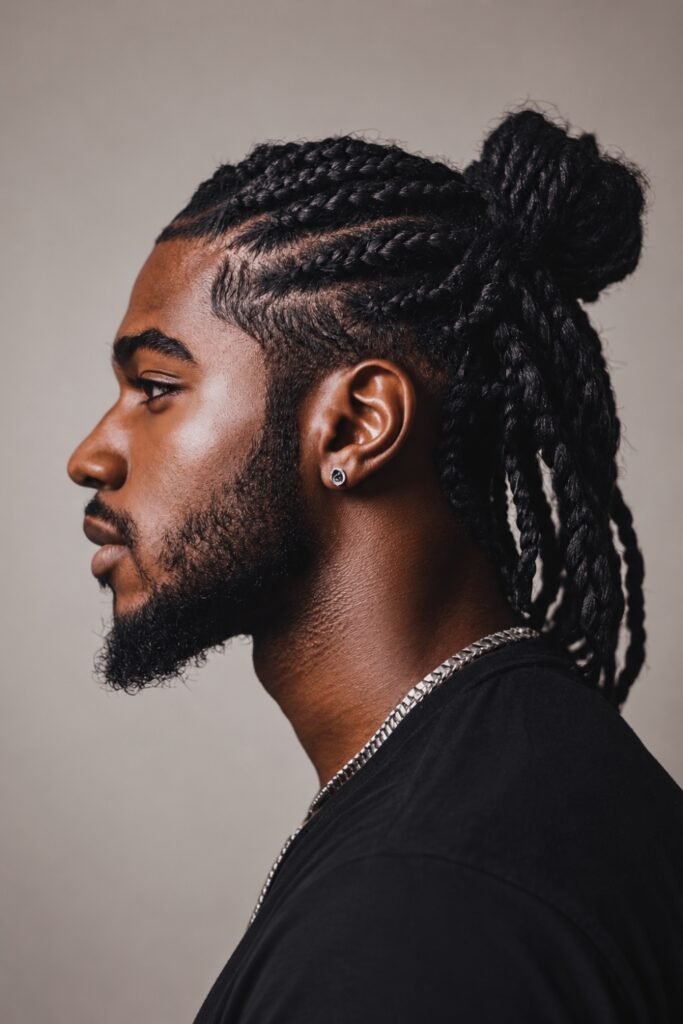 Braided loc bun