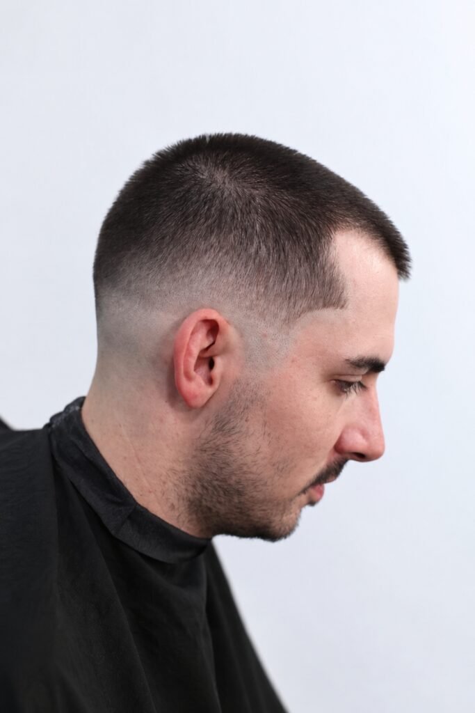 Side view of a burr cut