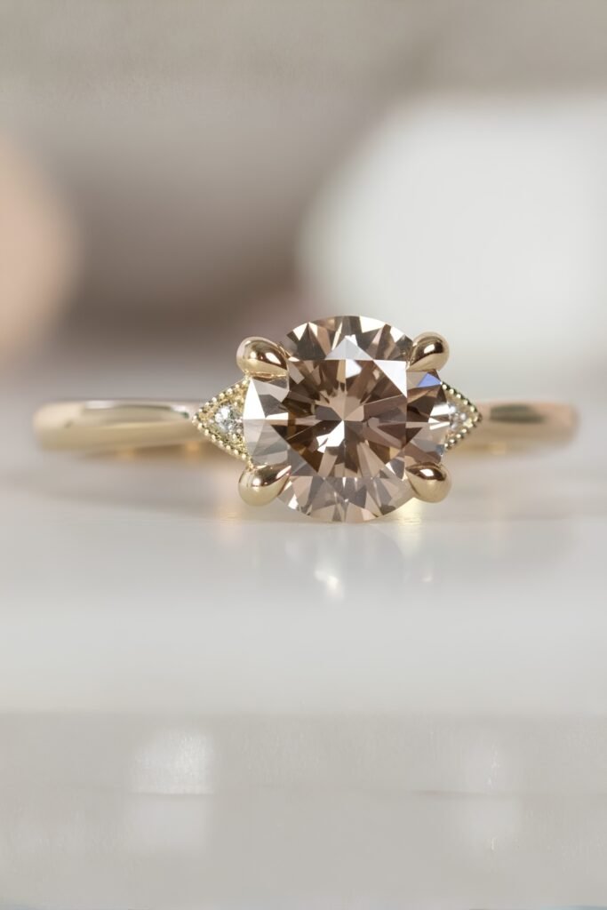Champagne diamond engagement ring