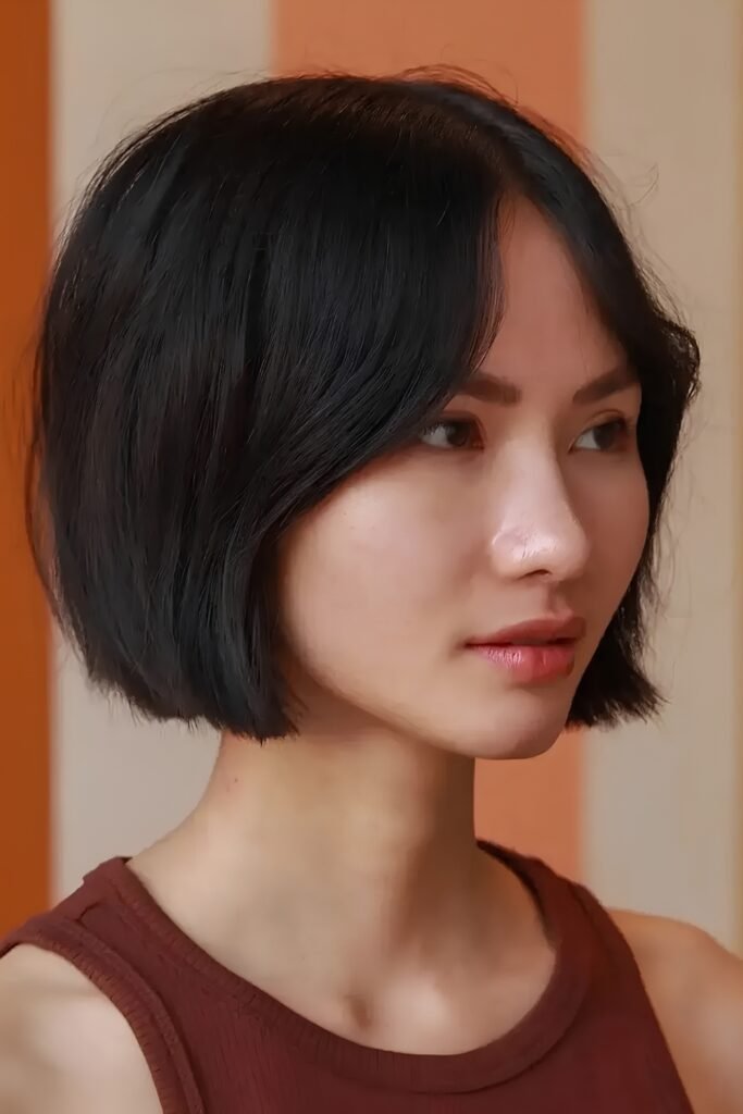 Chin-length layered bob