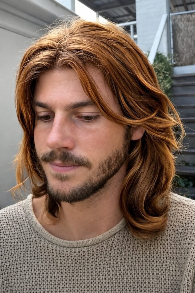 Copper-brown balayage