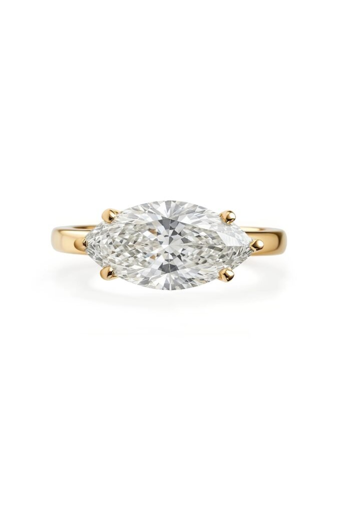 East-west marquise engagement ring