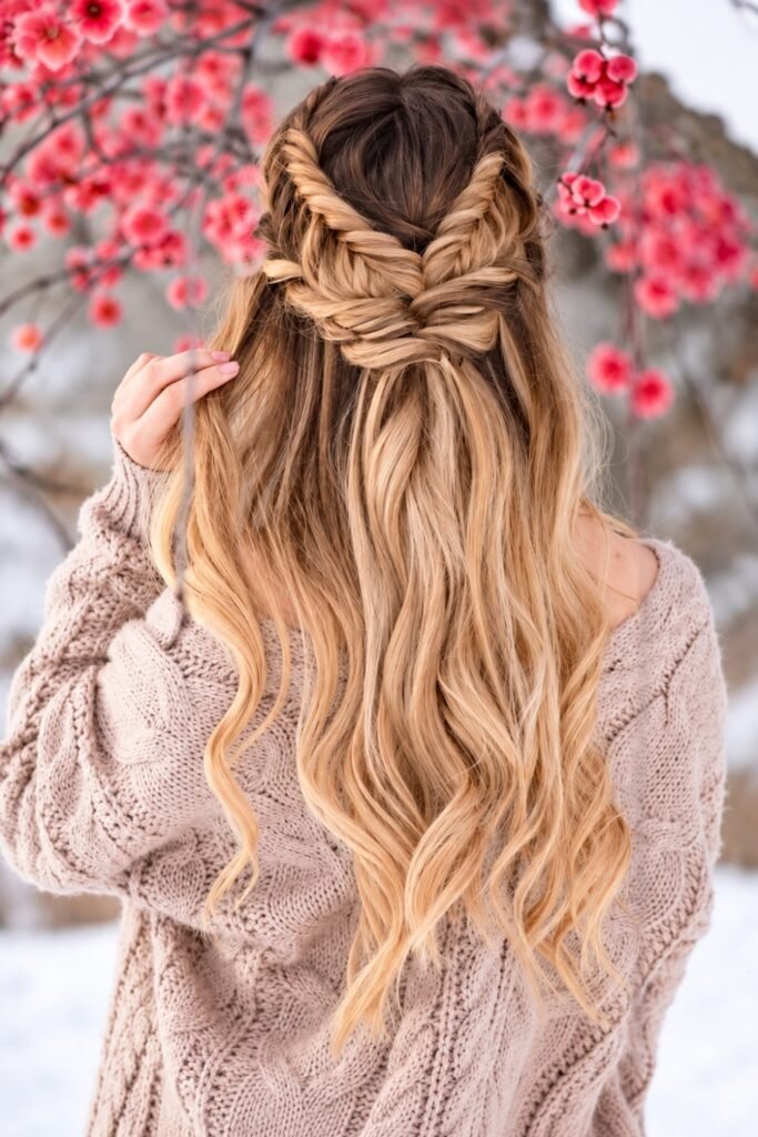 Fishtail Braid Half-Up