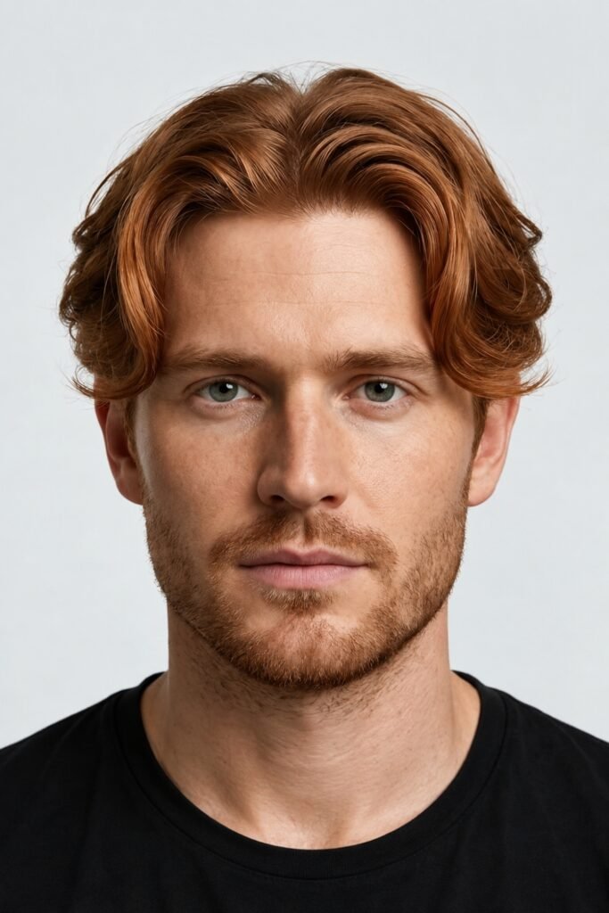Ginger curtain hairstyle