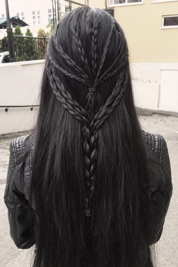 Half-Up Gothic Braids