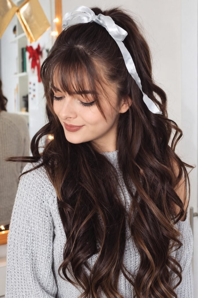 Half-Up Half-Down with Braids and Fringe