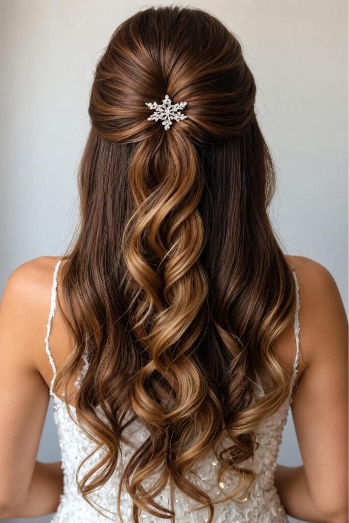 Half-Up with Snowflake or Star Pins