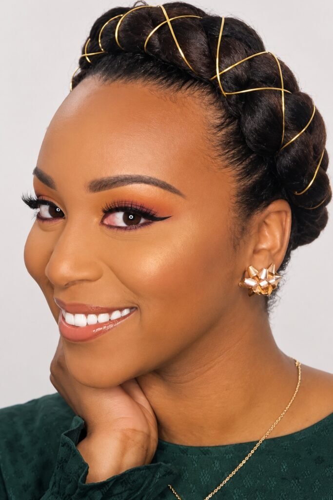 Halo Braid with Gold Thread