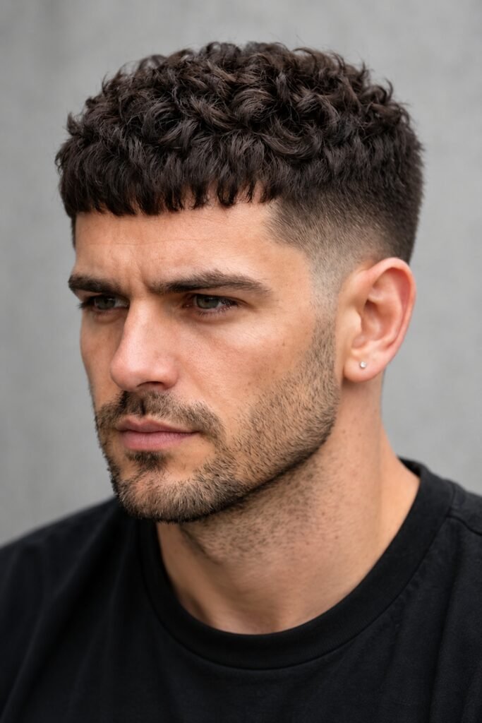 Curly crop with tapered sides