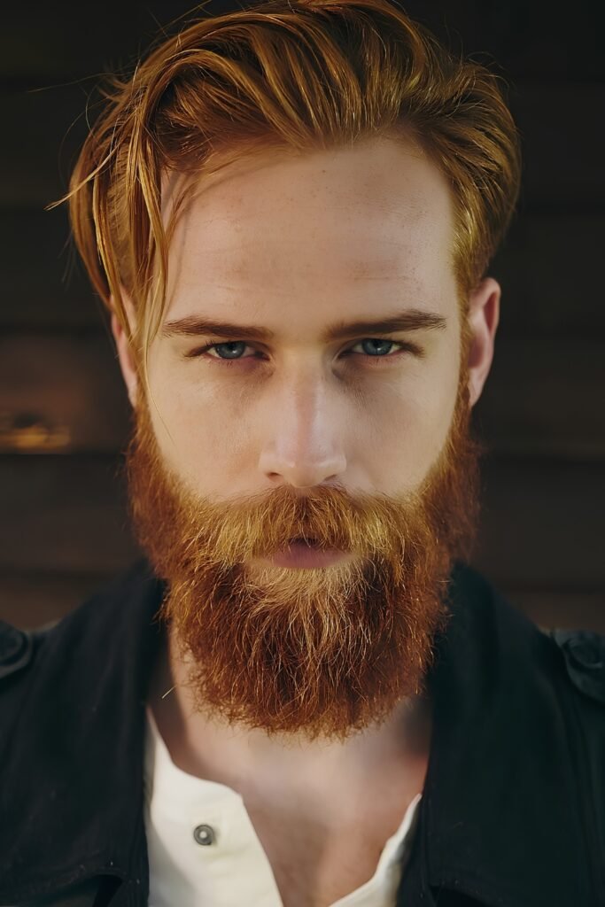 Long copper layers on a man