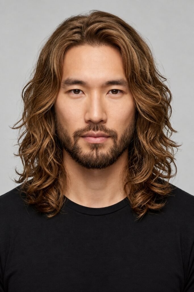 Man with long flowing layers