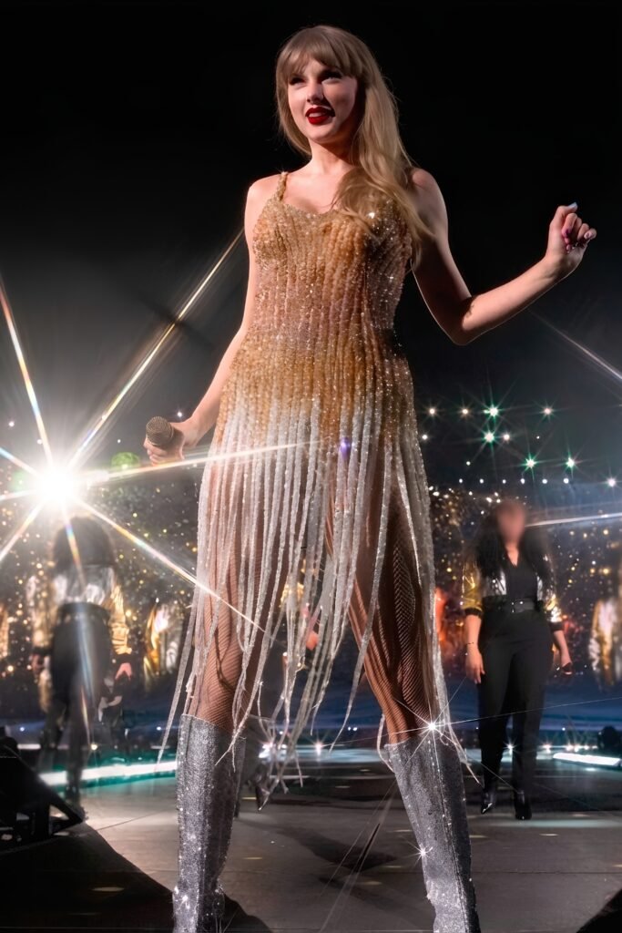 Taylor Swift Eras-inspired outfit: Fearless Gold Fringe Outfit