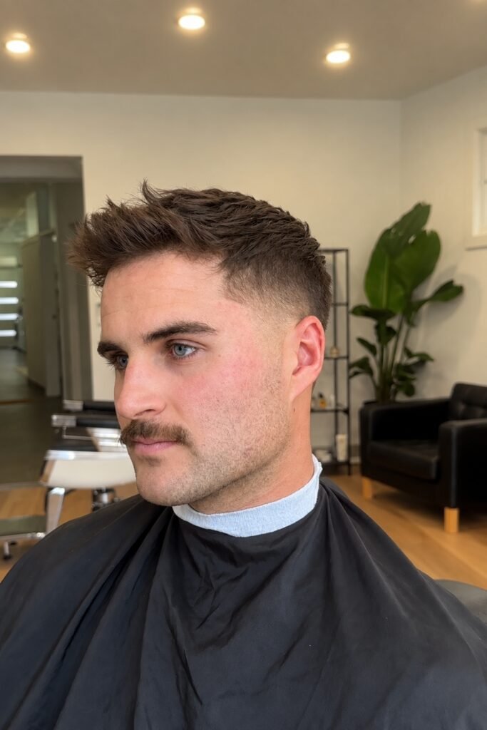 Low taper with a messy top