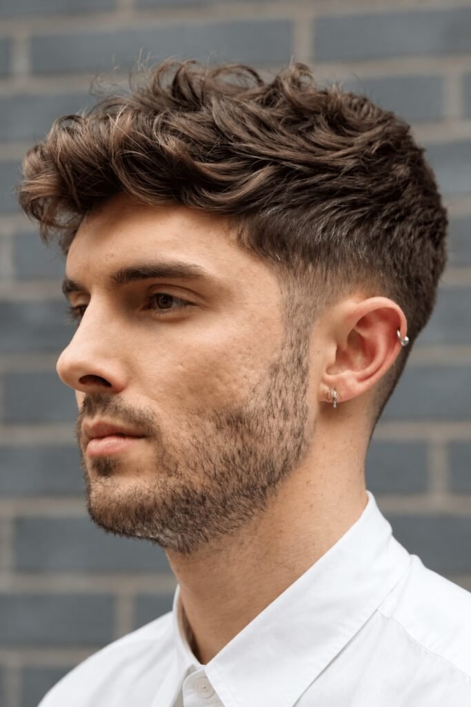 Low taper with a messy top