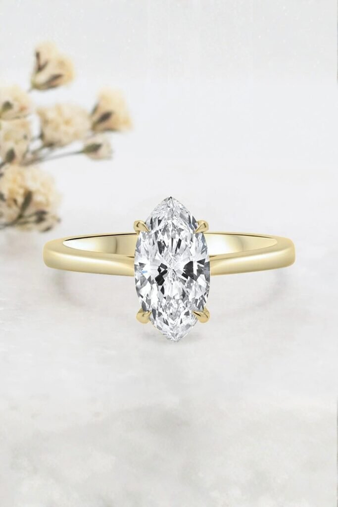 Marquise solitaire engagement ring
