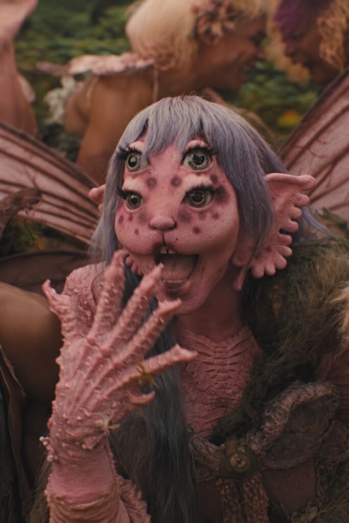 Pink creature-inspired fantasy makeup