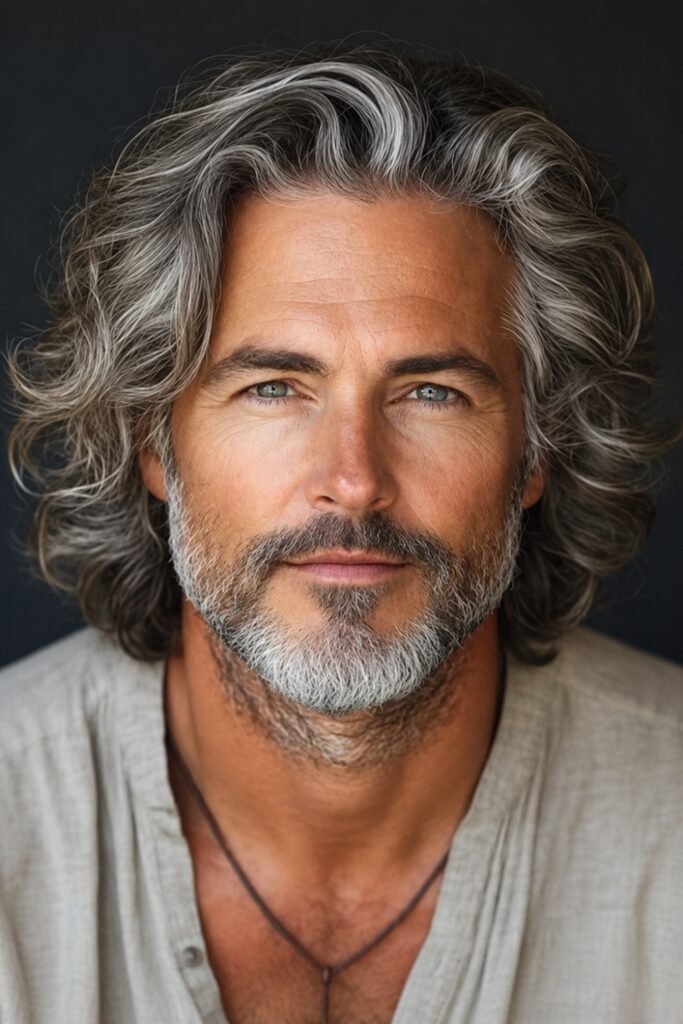 Refined layered shag on a man