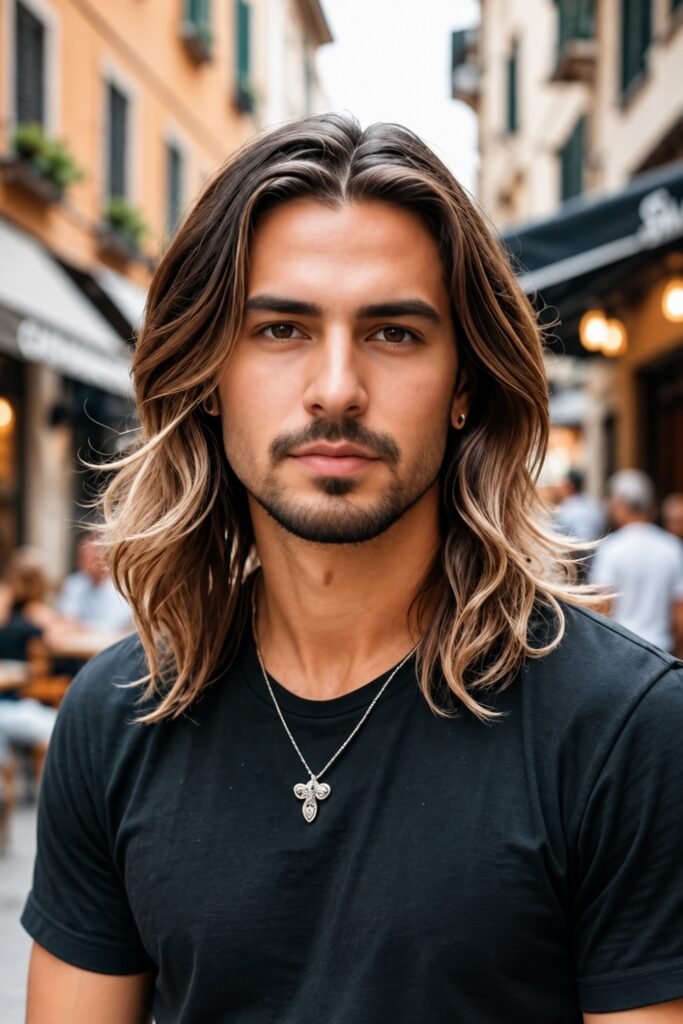 Sandy balayage on dark blonde hair