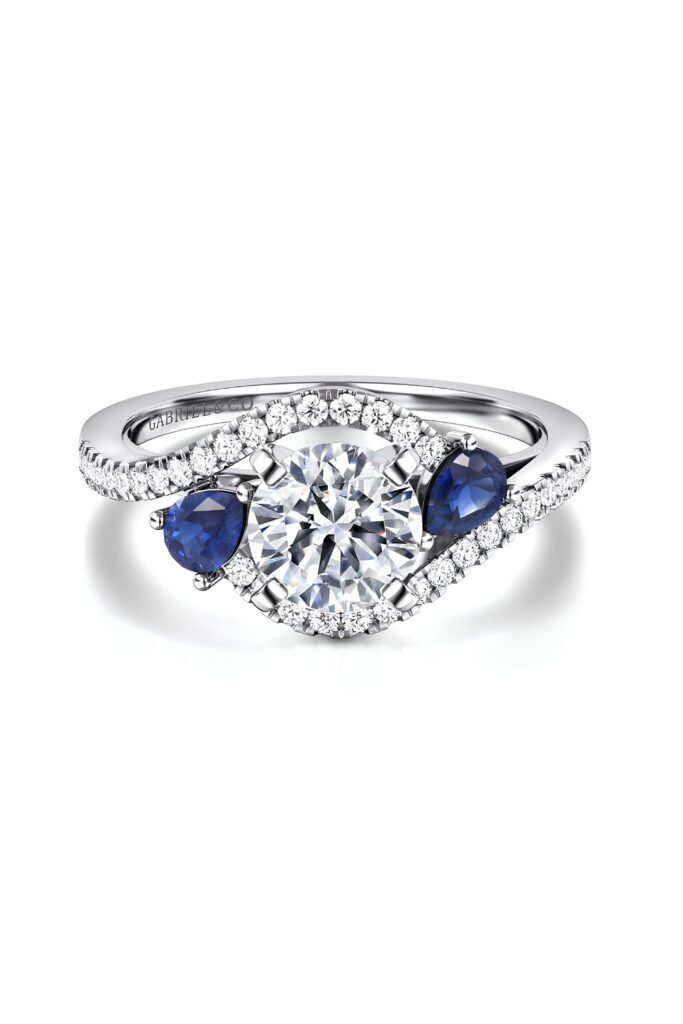 Sapphire and diamond engagement ring