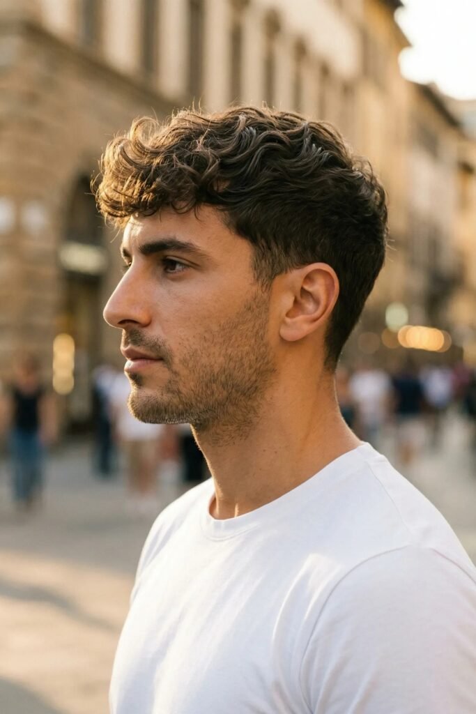 Man with short natural waves