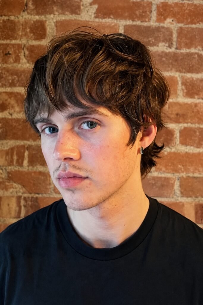 Man with a short shag and natural texture