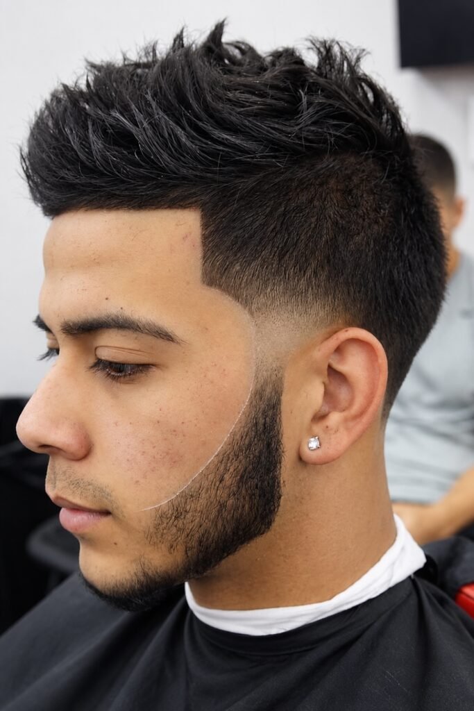 Short Spiky Top With Temple Fade