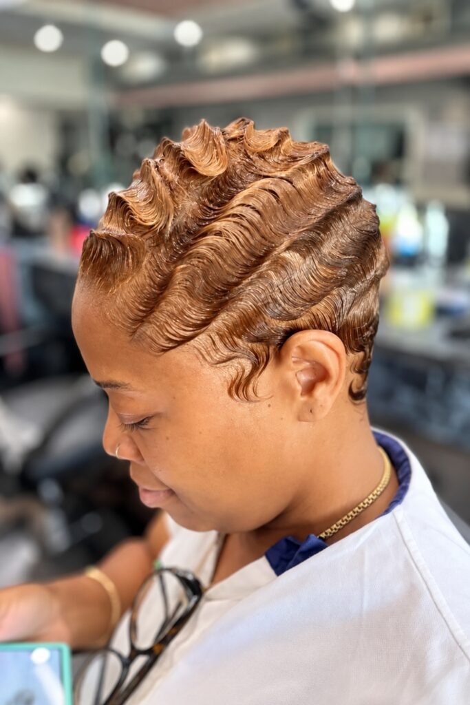 Side-swept finger waves