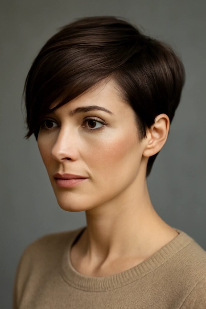 Side-swept pixie cut