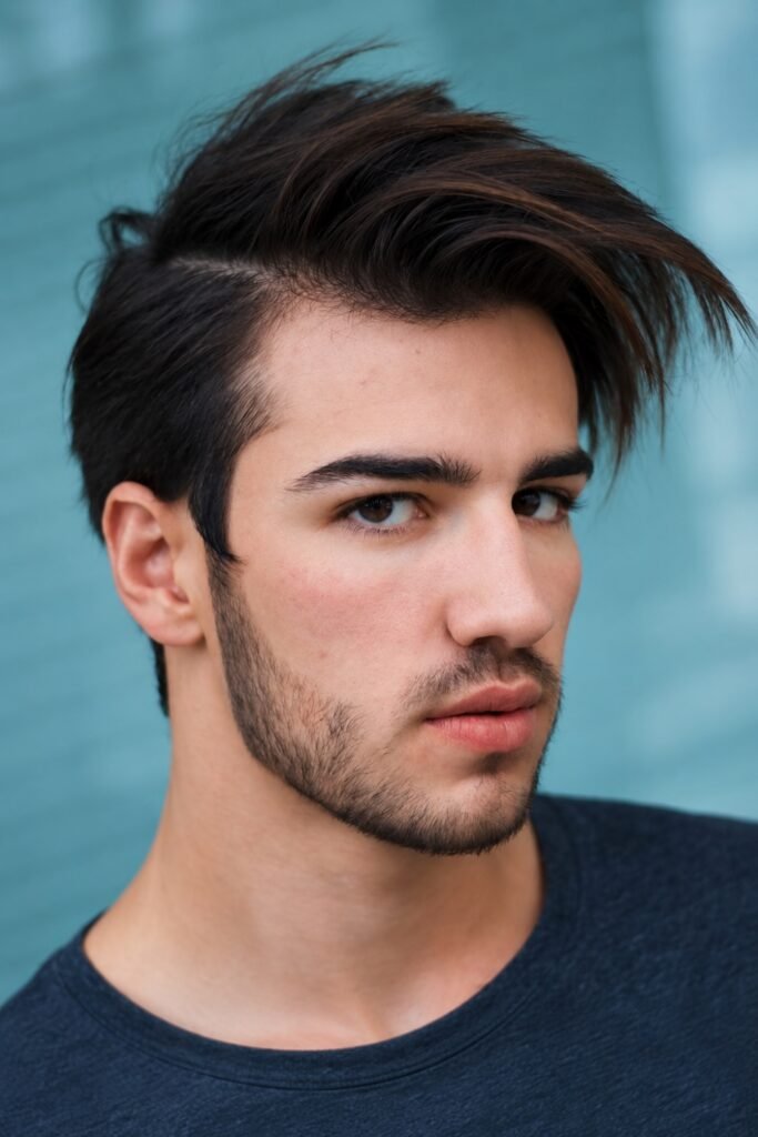 Man with a side-swept textured top