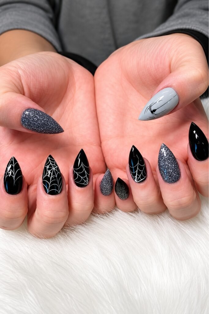 Silver Glitter Webs