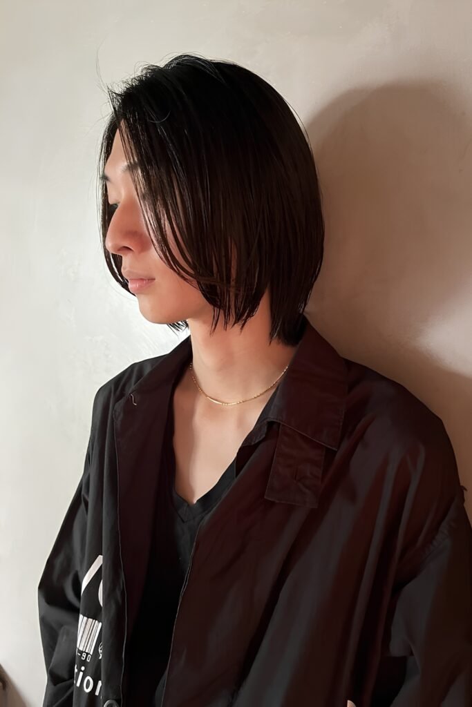 Sleek side-part layered bob