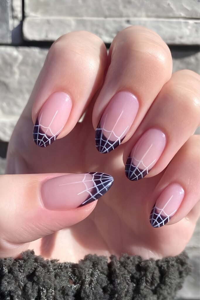 Spiderweb French Tips