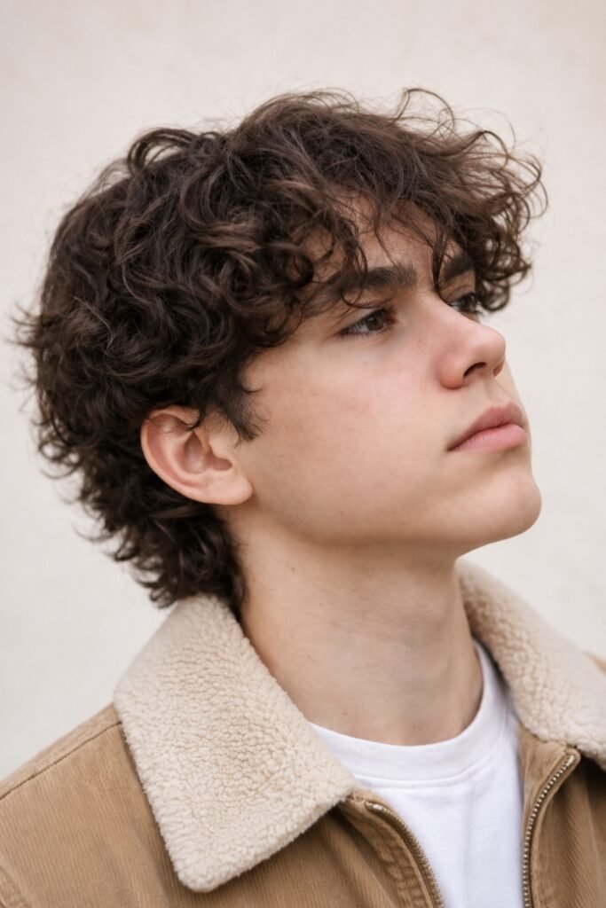 Young man with a wavy bro flow, side profile