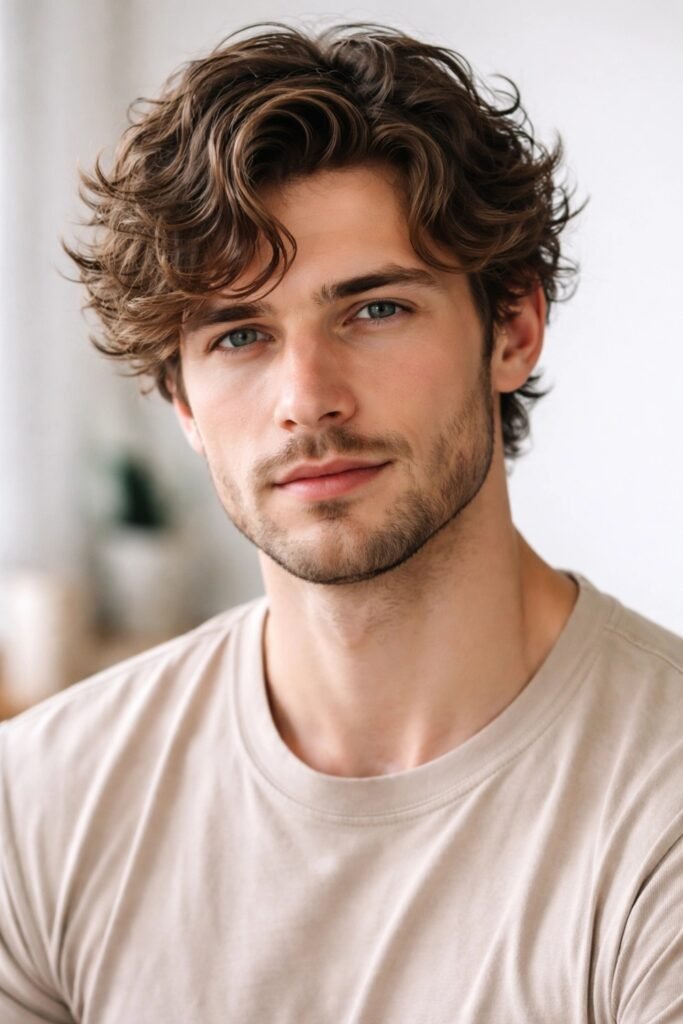 Wavy medium scissor cut