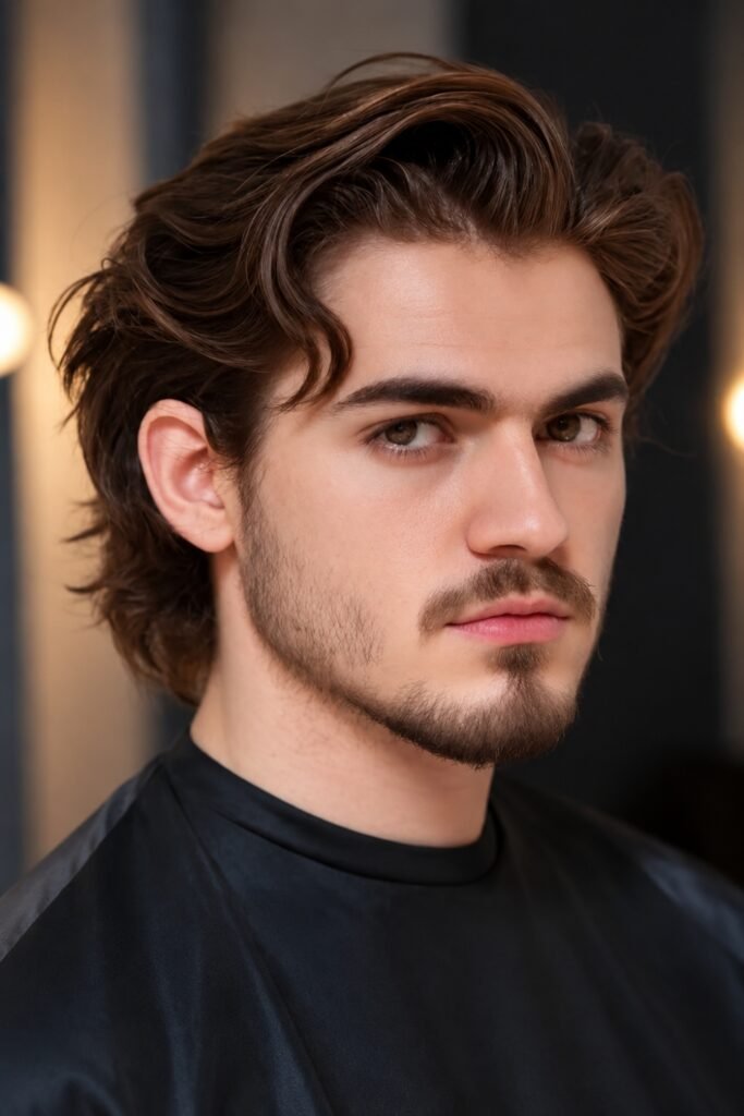 Man with a wavy side sweep and light beard