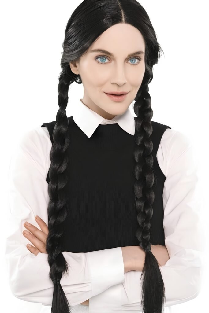 Wednesday Braids Without Bangs